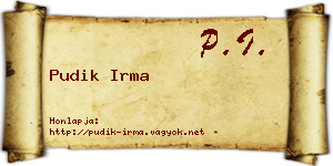 Pudik Irma névjegykártya